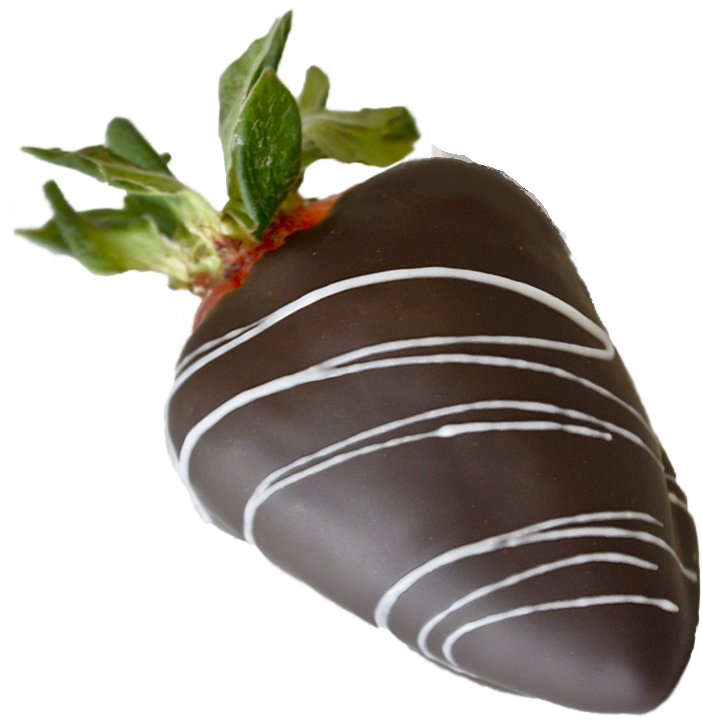Chocolate Covered Strawberrywith Drizzle PNG with transparent background