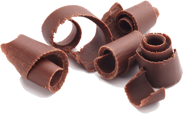 Chocolate Curls Elegant Decoration PNG with transparent background