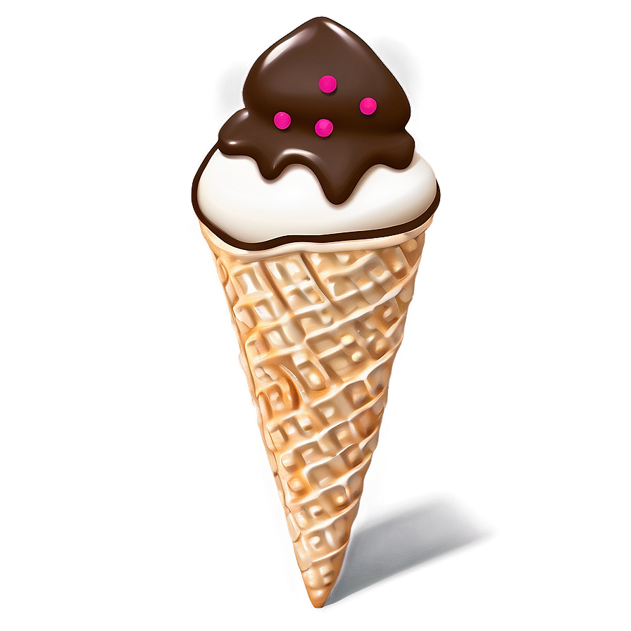 Chocolate Dipped Waffle Cone Png 06282024