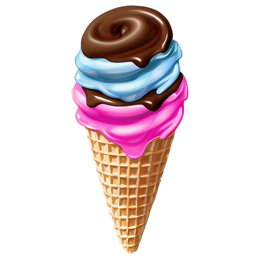 Chocolate Dipped Waffle Cone Png 06282024