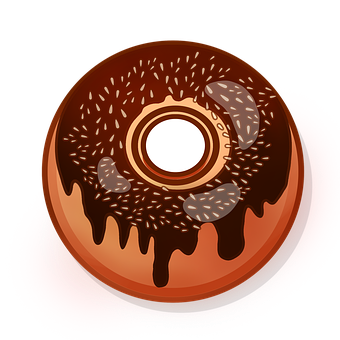 Chocolate Glazed Donut Illustration PNG with transparent background