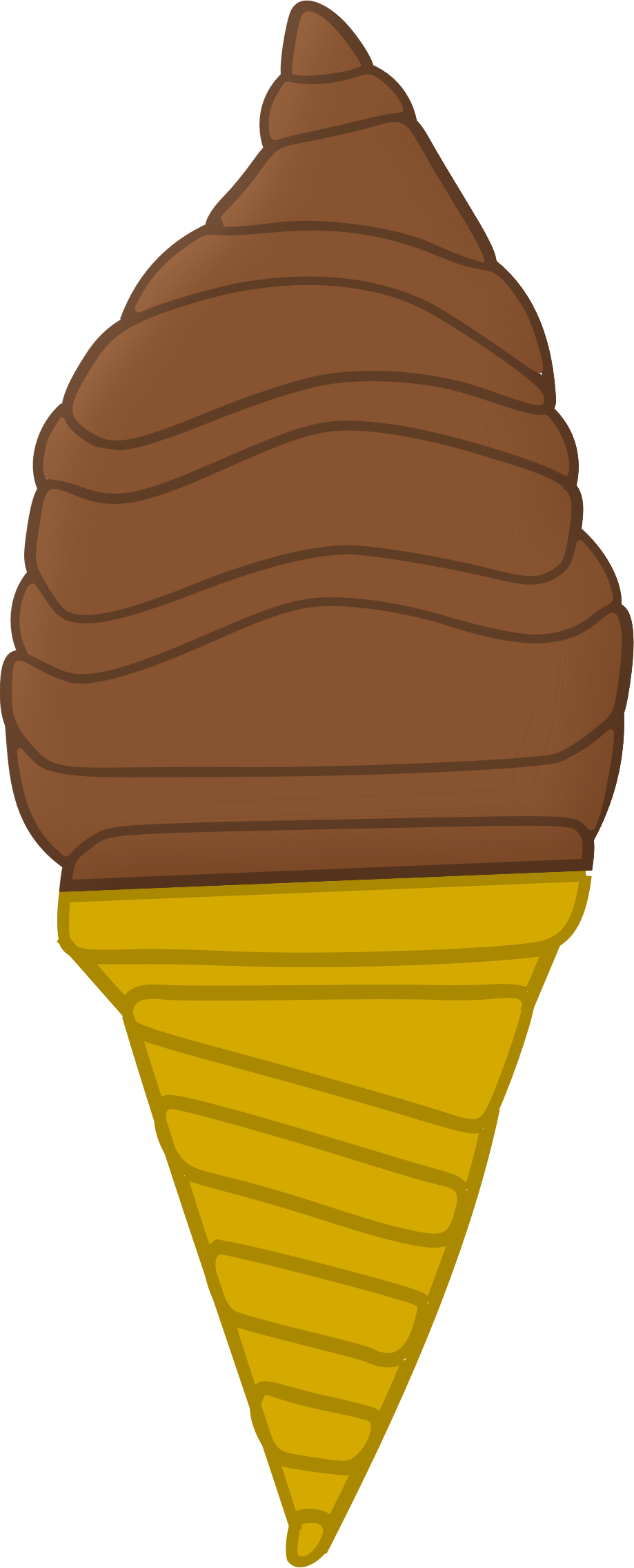 Chocolate Ice Cream Cone Illustration