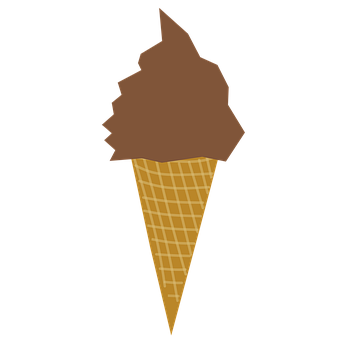 Chocolate Ice Cream Cone Summer Treat PNG with transparent background