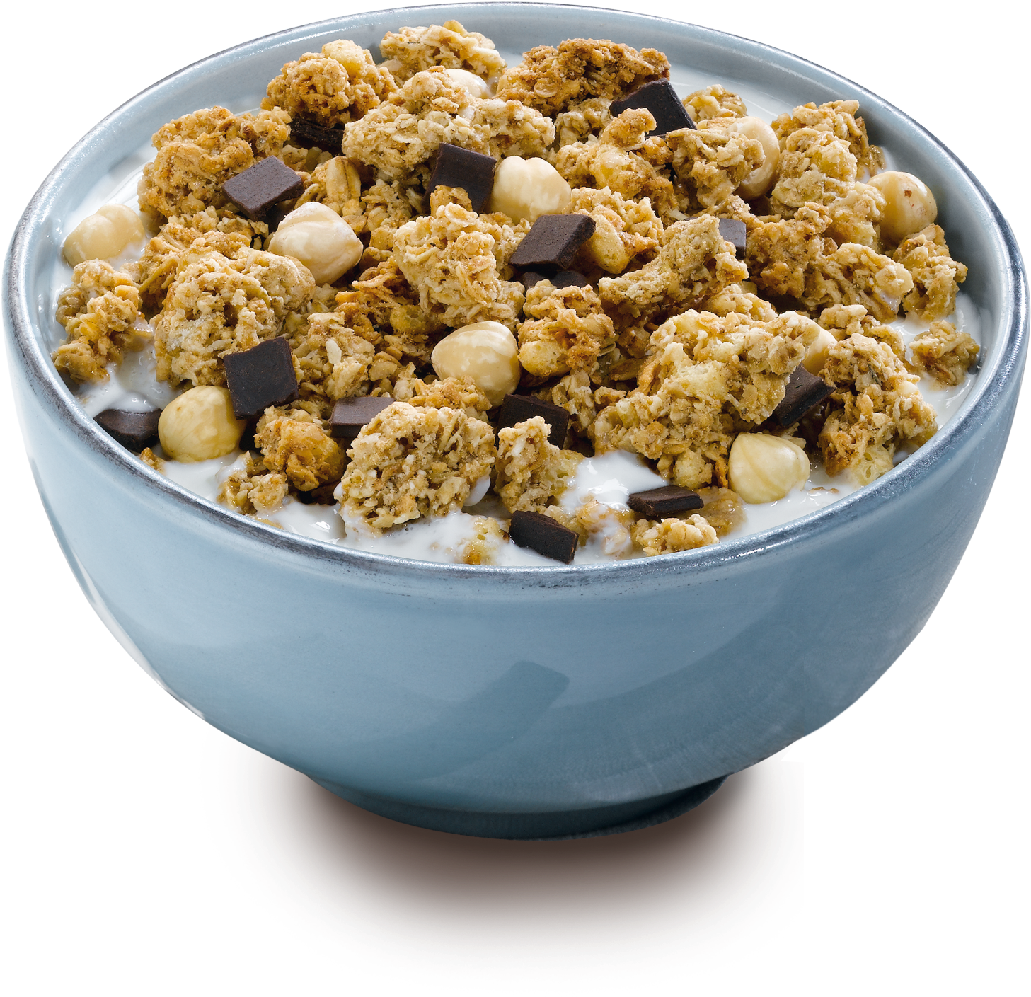 Chocolate Nut Granola Cereal Bowl PNG image with a transparent background, free high-resolution download