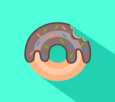 Chocolate Sprinkled Donut Illustration PNG with transparent background
