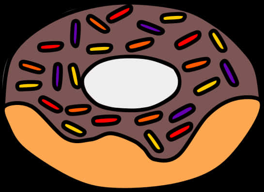 Donut, Chocolate Frosting, Rainbow Sprinkles - Doughnut, HD Png Download PNG image with a transparent background, free high-resolution download