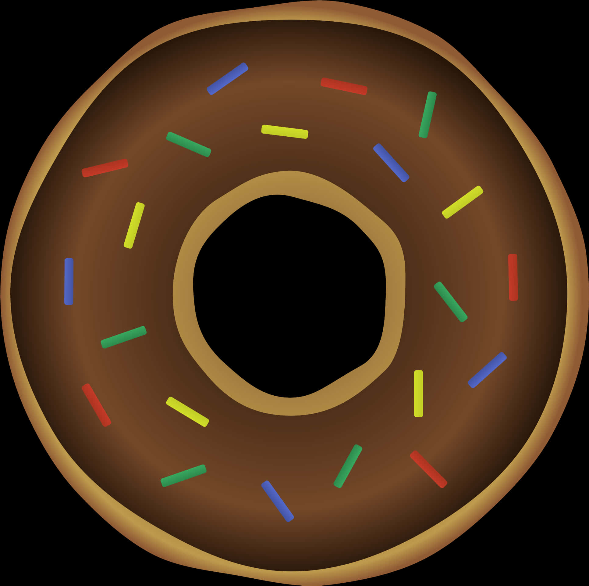 Chocolate Sprinkled Donut Illustration PNG with transparent background