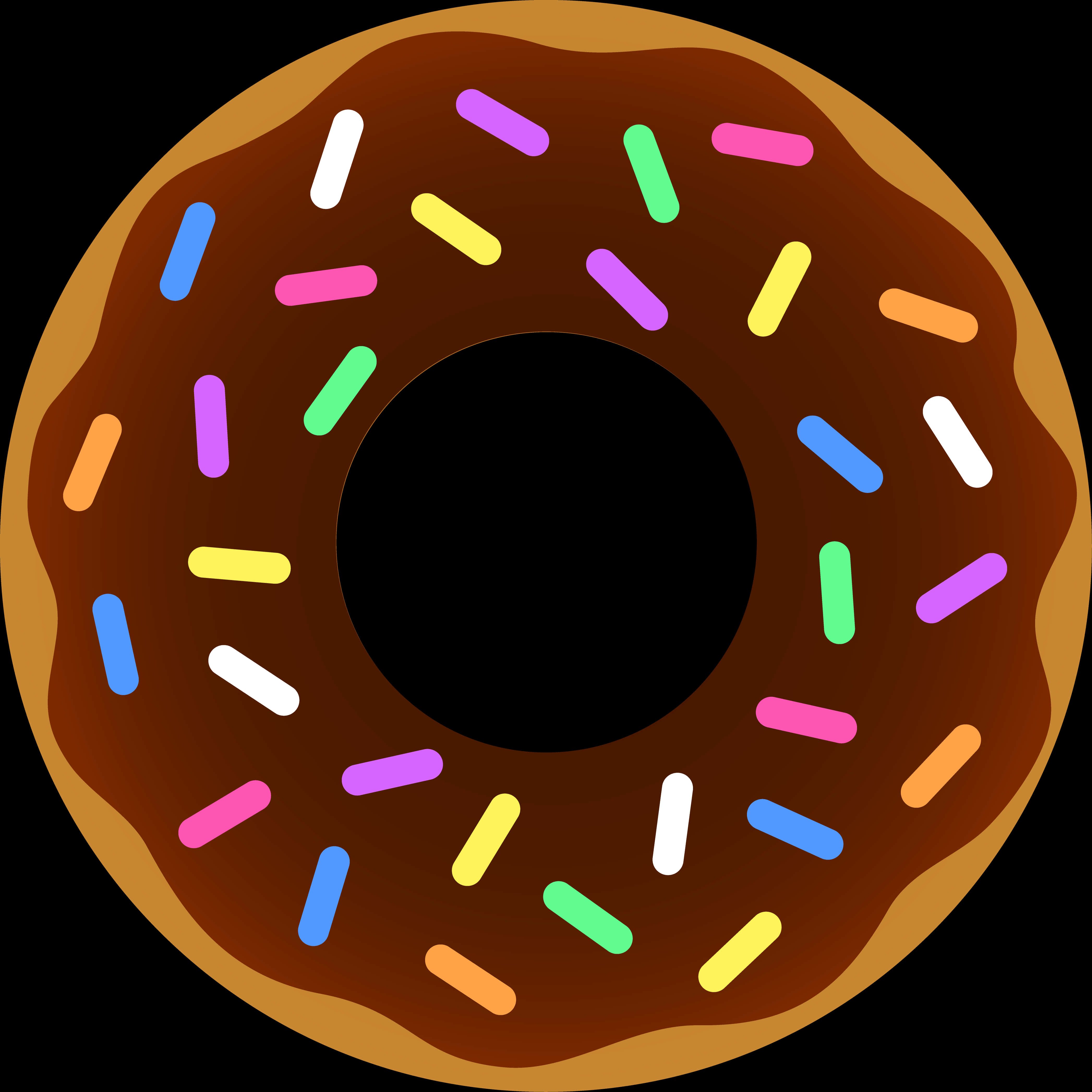 Chocolate Sprinkled Donut Illustration PNG with transparent background