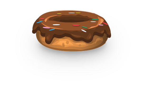 Chocolate Sprinkled Donut Illustration PNG with transparent background