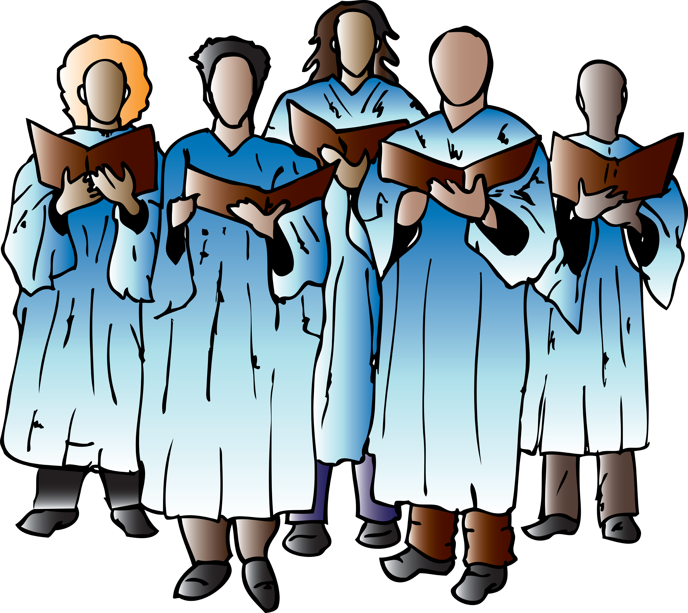 Choir Members Cartoon Illustration