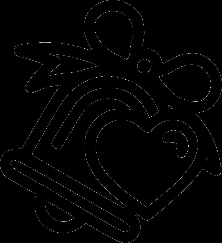 Christmas Angel Heart Decoration Outline