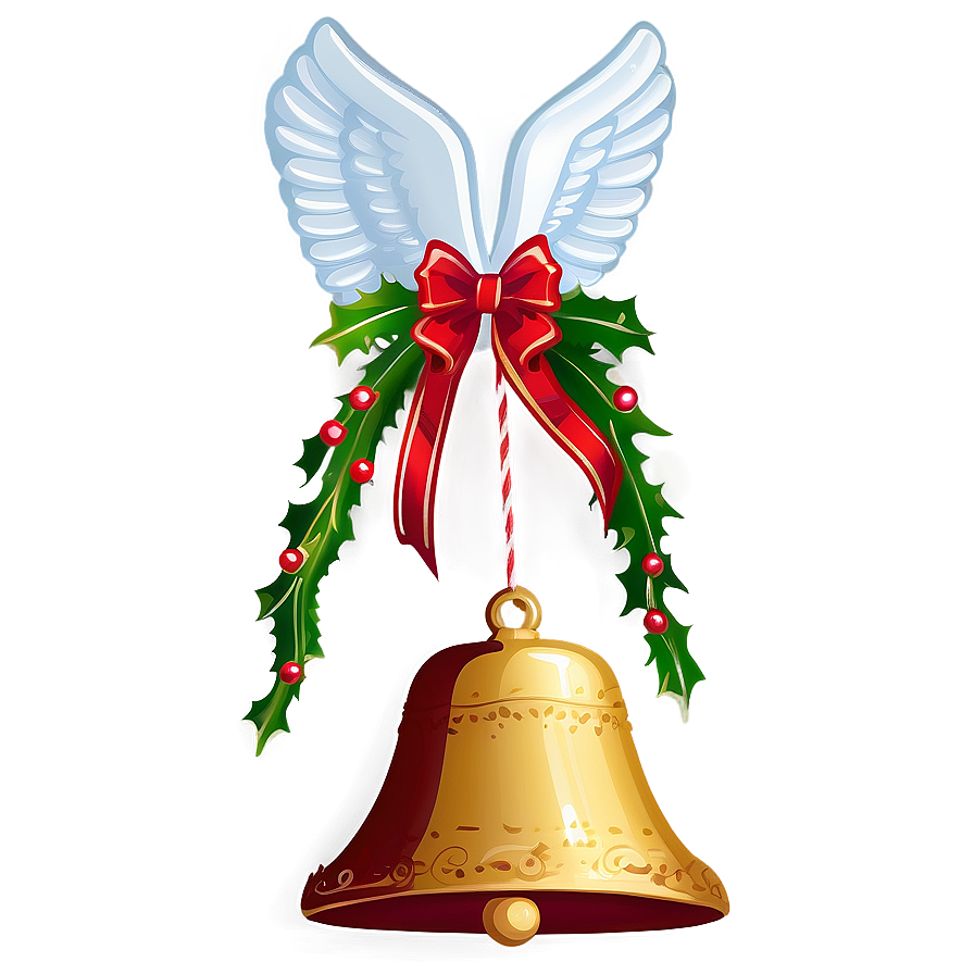 Christmas Bell With Angel Png 06242024