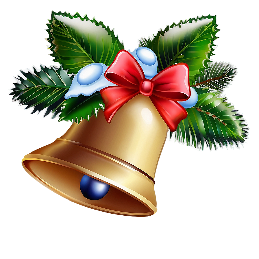 Christmas Bell With Berries Png 67