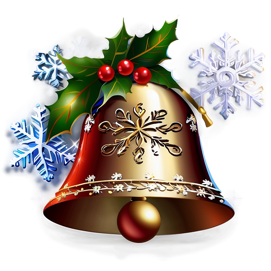 Christmas Bell With Snowflake Png Ikc