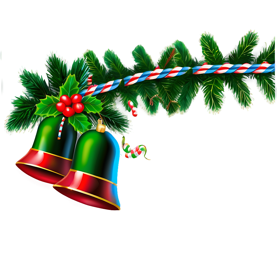 Christmas Bells And Garland Png Qtu