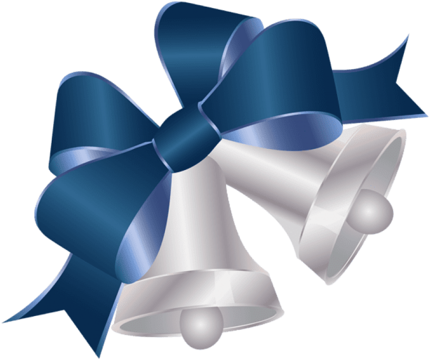 Christmas Bellswith Blue Ribbon