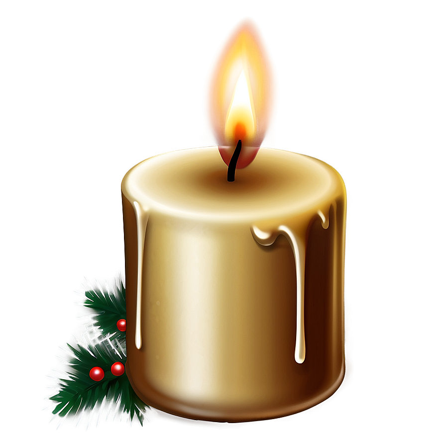 Christmas Candle Glow Png 12