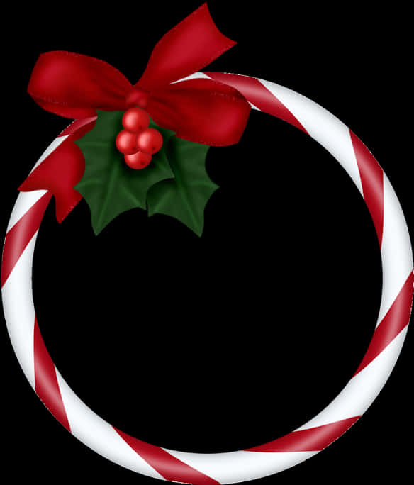 Christmas Candy Cane Border Design PNG image with a transparent background, free high-resolution download