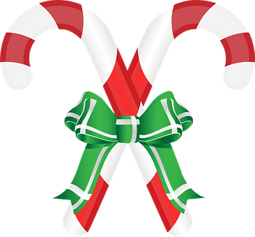 Christmas Candy Cane Clipart PNG with transparent background