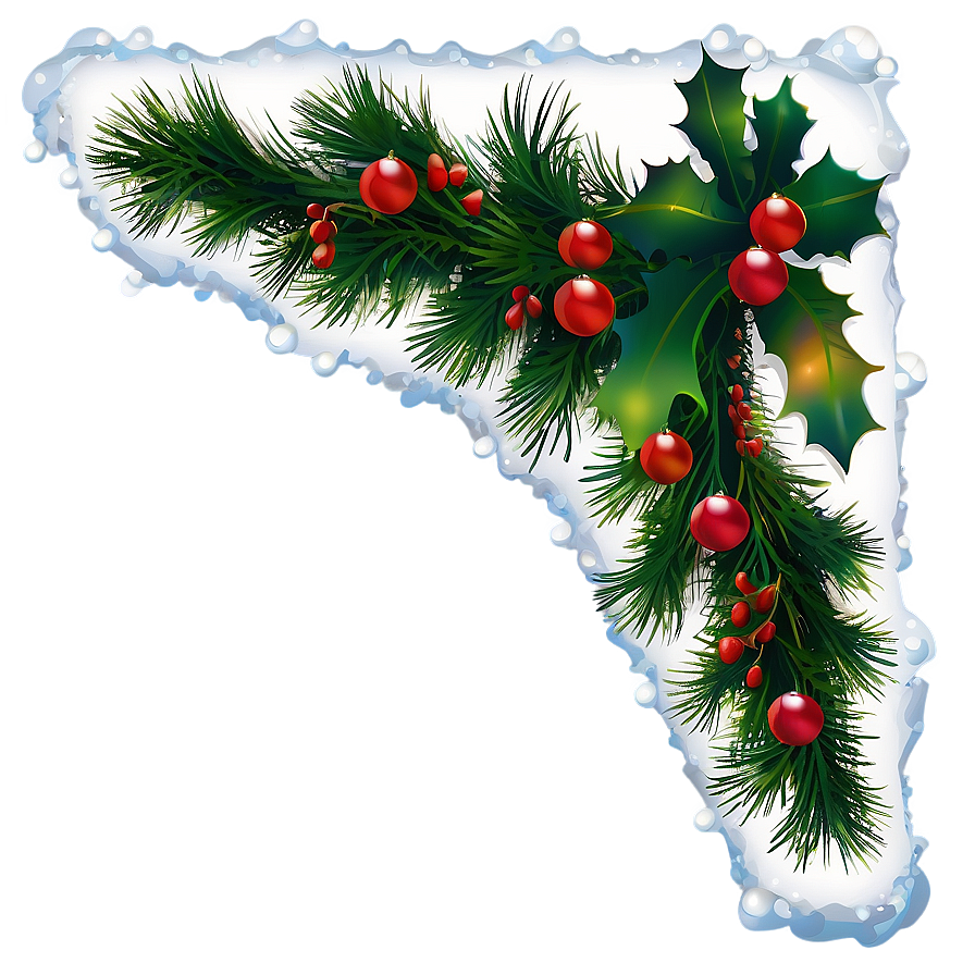 Christmas Corner Vector Png 91