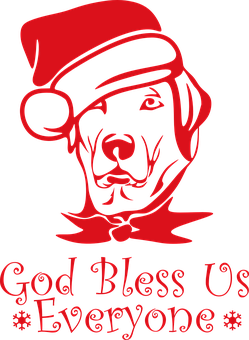 Christmas Dog Santa Hat Graphic PNG with transparent background