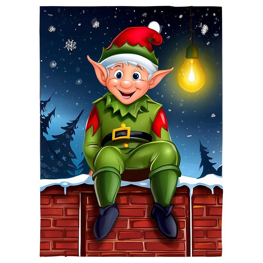 Christmas Elf In Chimney Png Nxi