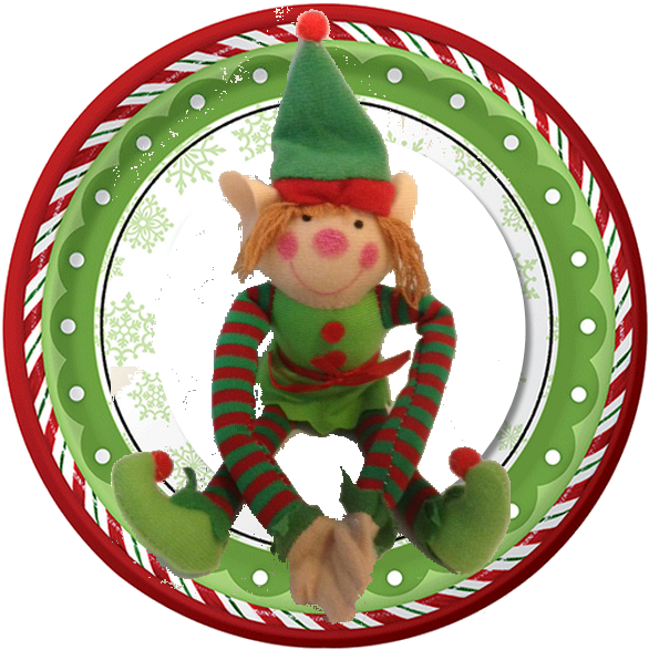 Christmas Elfon Holiday Dinner Plate PNG image with a transparent background, free high-resolution download