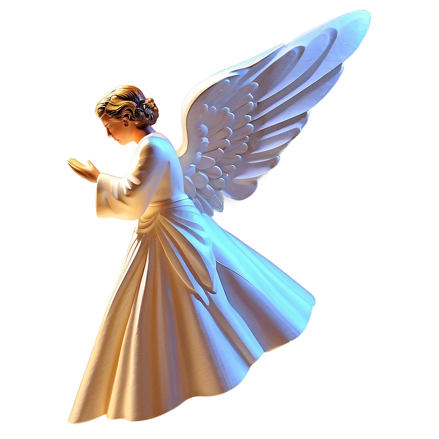 Christmas Eve Golden Angel PNG ssn64 PNG with transparent background