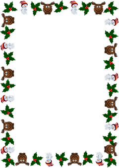 Christmas Framewith Santaand Reindeer