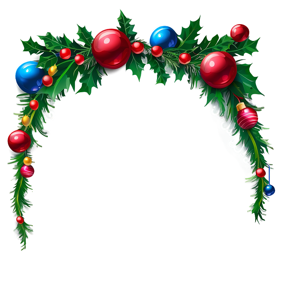 Christmas Garland Border Png Wqx