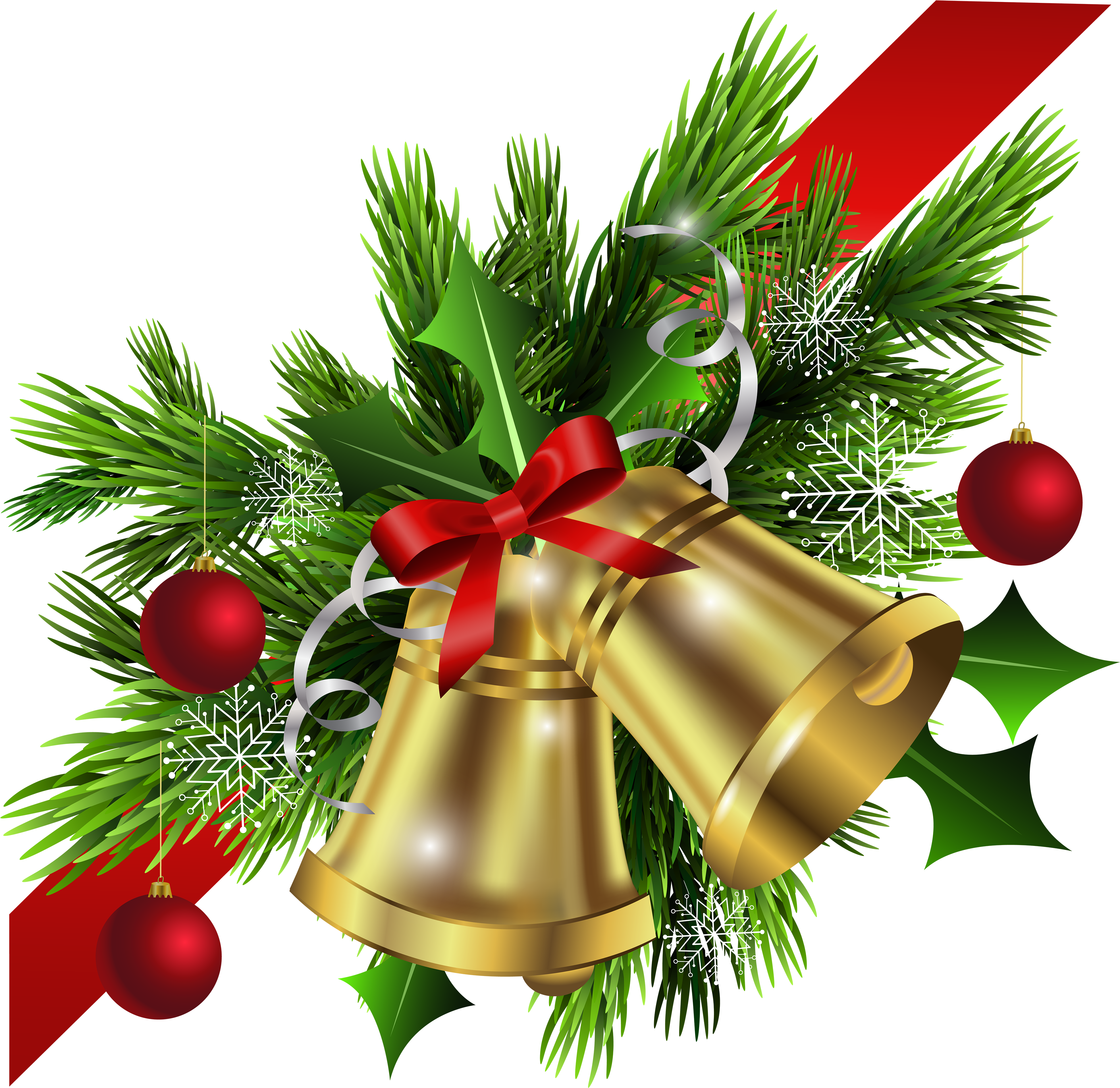 Christmas Garland Border Transparent Png - Transparent Christmas Bells Png, Png Download PNG with transparent background