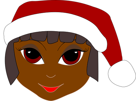 Christmas Girl Cartoon Portrait