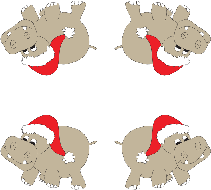 Christmas_ Hippos_in_ Santa_ Hats