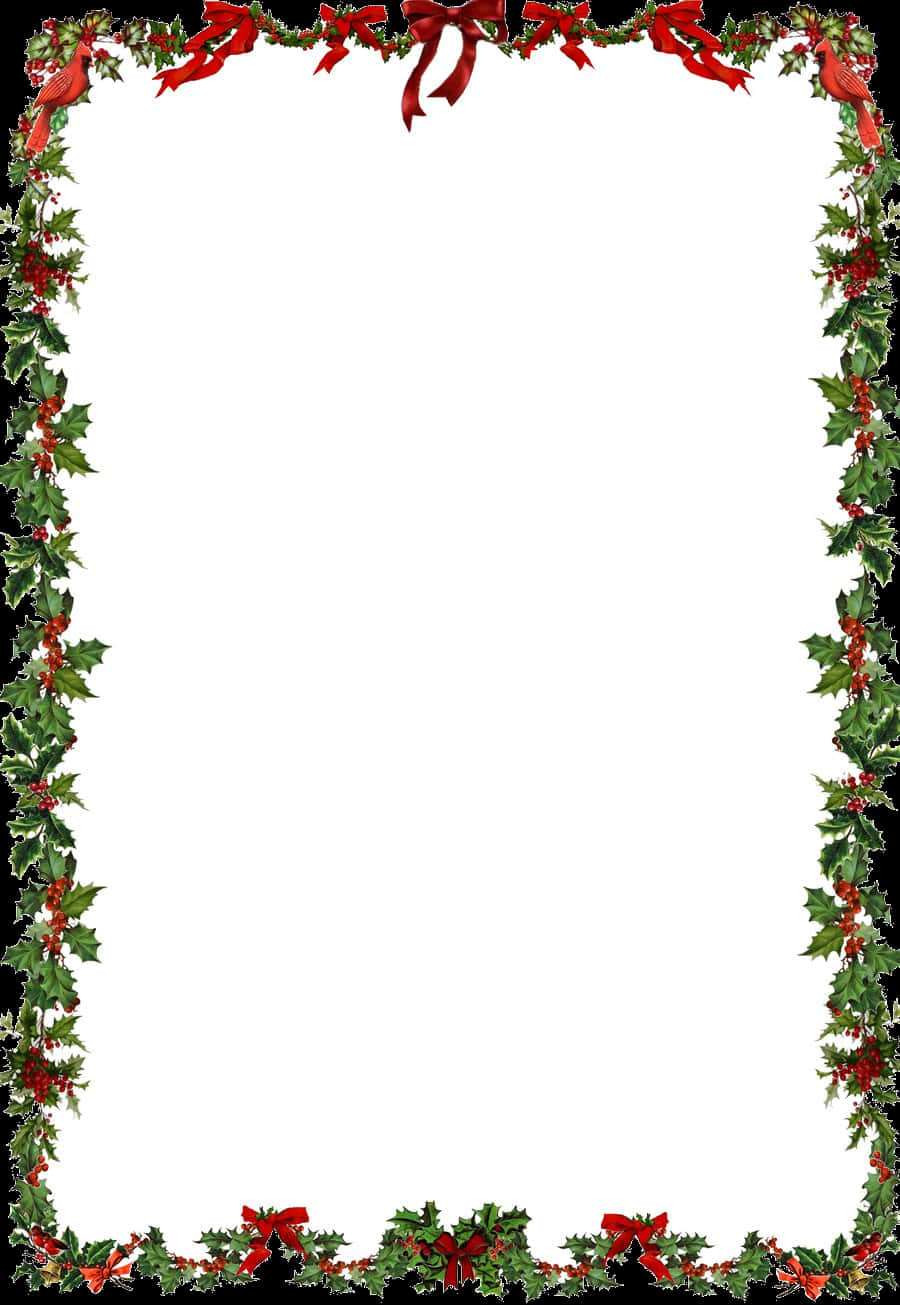 Christmas Holly Frame Border