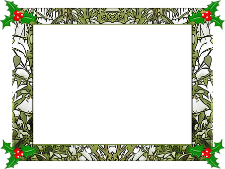 Christmas Holly Frame Design