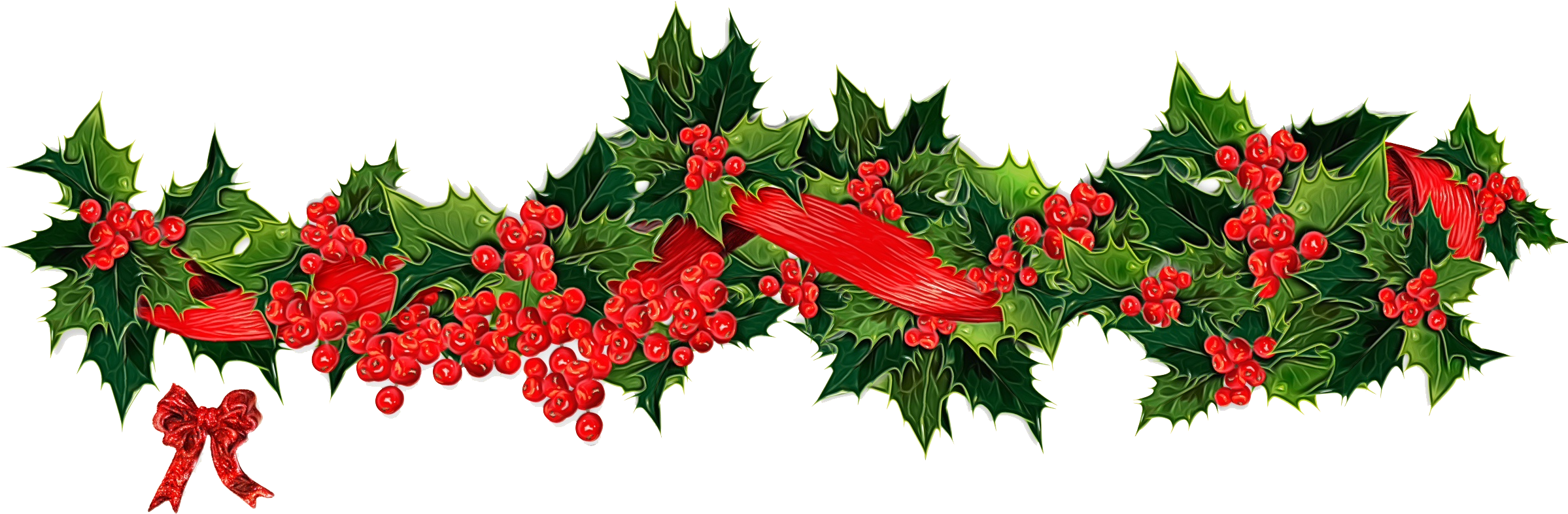 Christmas Day Garland Santa Claus Wreath Portable Network - Christmas Garland Png Transparent, Png Download PNG with transparent background