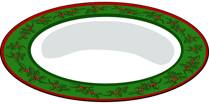 Christmas Holly Oval Frame