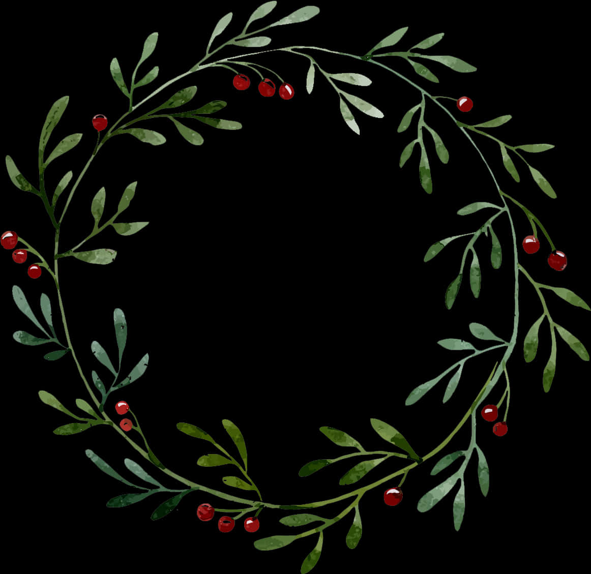 Christmas Holly Wreath Illustration