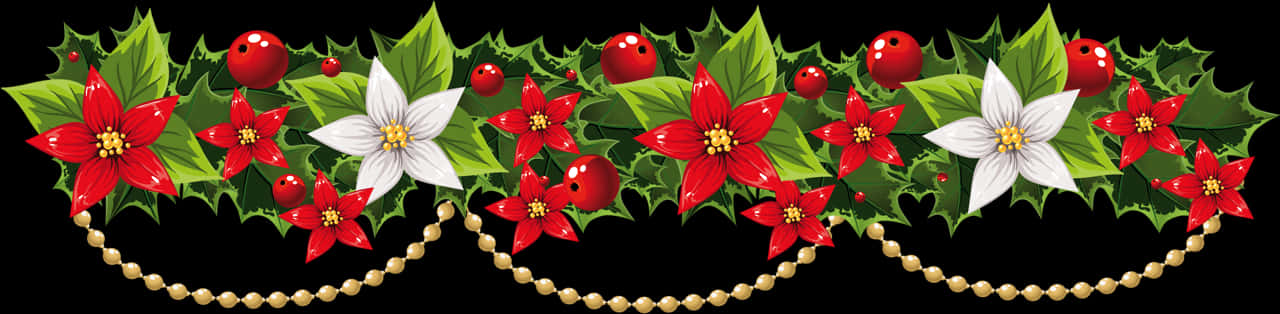 Christmas Garland Clipart Png PNG image with a transparent background, free high-resolution download