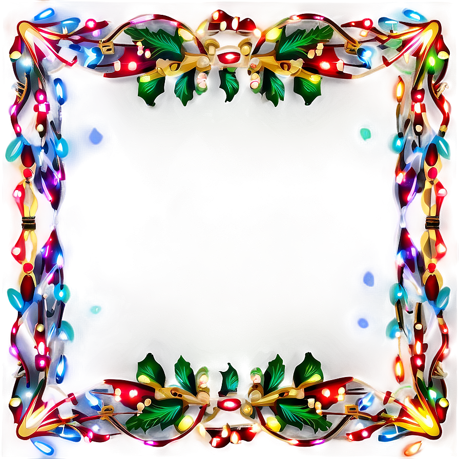 Christmas Lights Frame PNG xic PNG with transparent background
