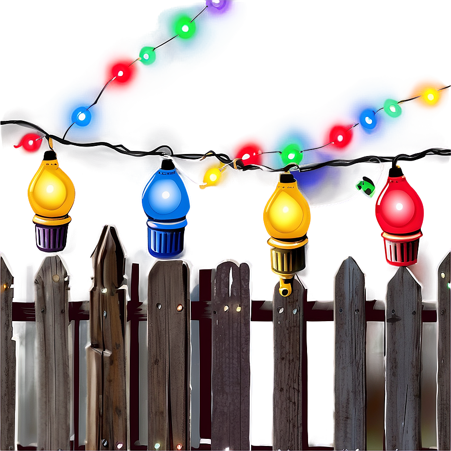 Christmas Lights On Fence Png 05032024