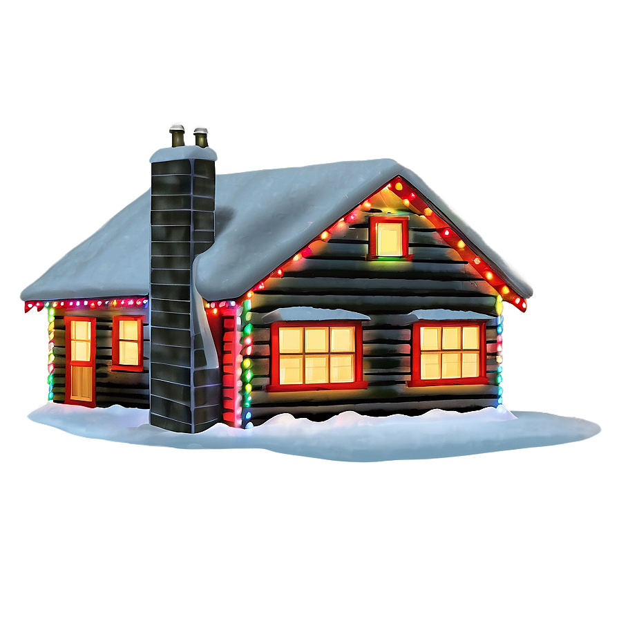 Christmas Lights on House PNG 90 PNG with transparent background