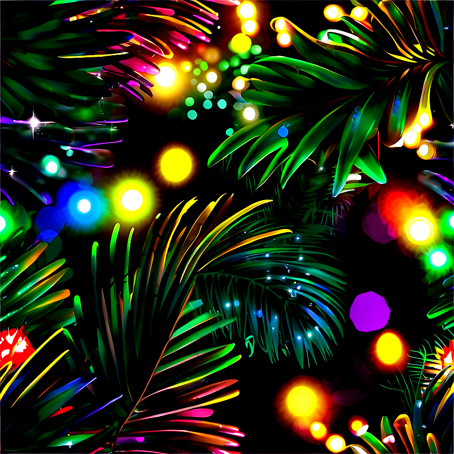 Christmas Lights On Palm Tree Png 96