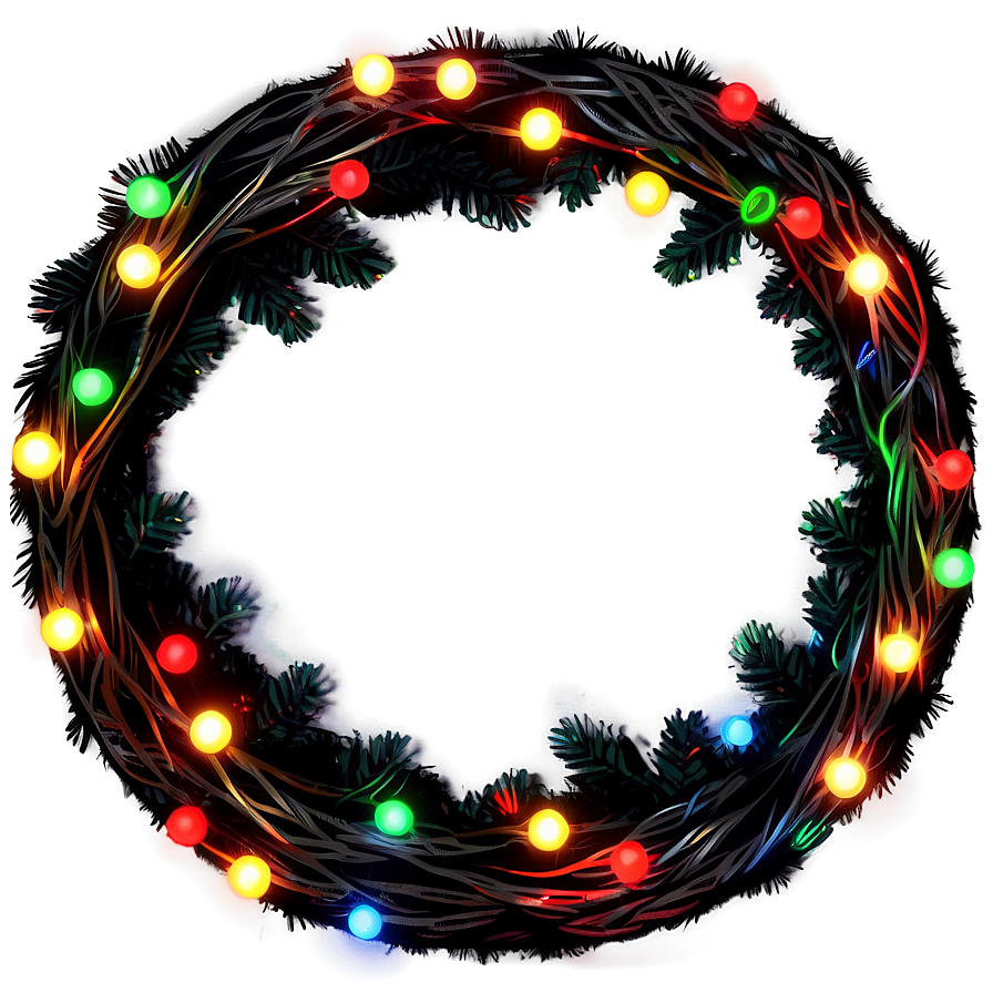 Christmas Lights Wreath Png 05032024