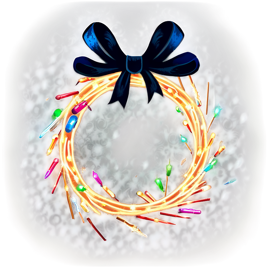 Christmas Lights Wreath Png 24