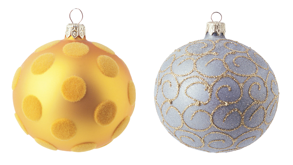 Christmas Ornament Duo Goldand Blue