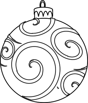 Christmas Ornament Swirls Outline