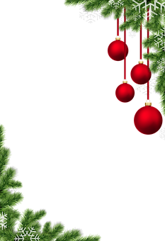 Christmas Ornamentsand Pine Decoration PNG with transparent background