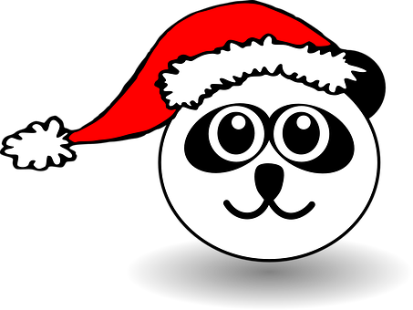 Christmas Panda Cartoon PNG with transparent background