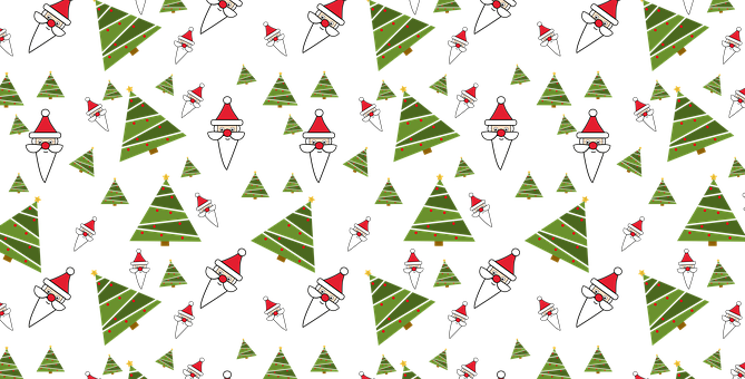 Christmas Pattern Santaand Trees.jpg PNG with transparent background